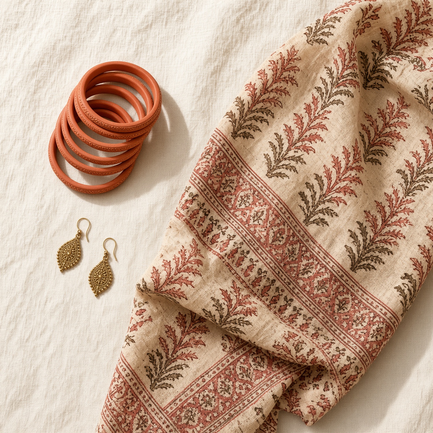 Richeenaa scarf, bangles, and earrings