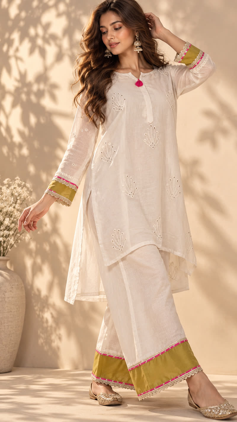GULABO - Cotton Chikankari Kurta Set