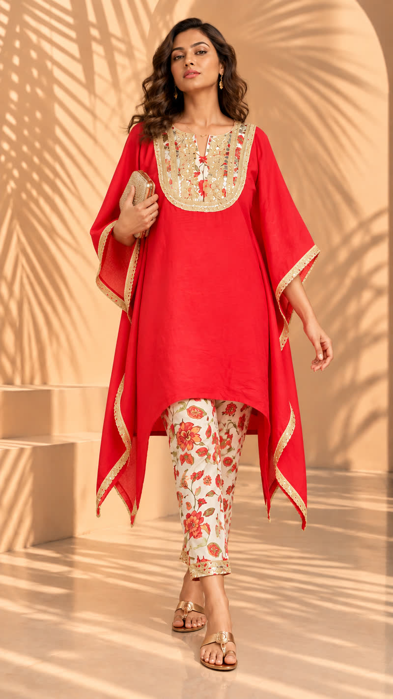 GULNAAR - Gazzi Silk Kaftan Set
