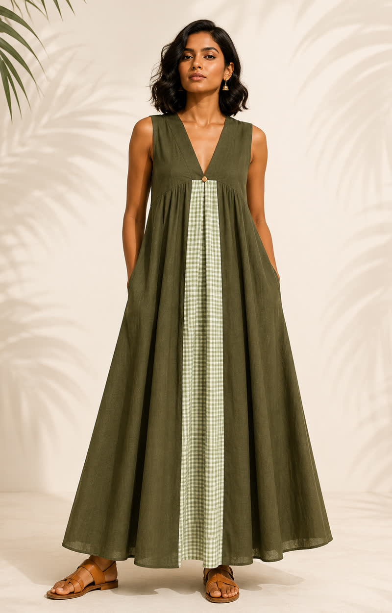 Olive Meadow Maxi Dress