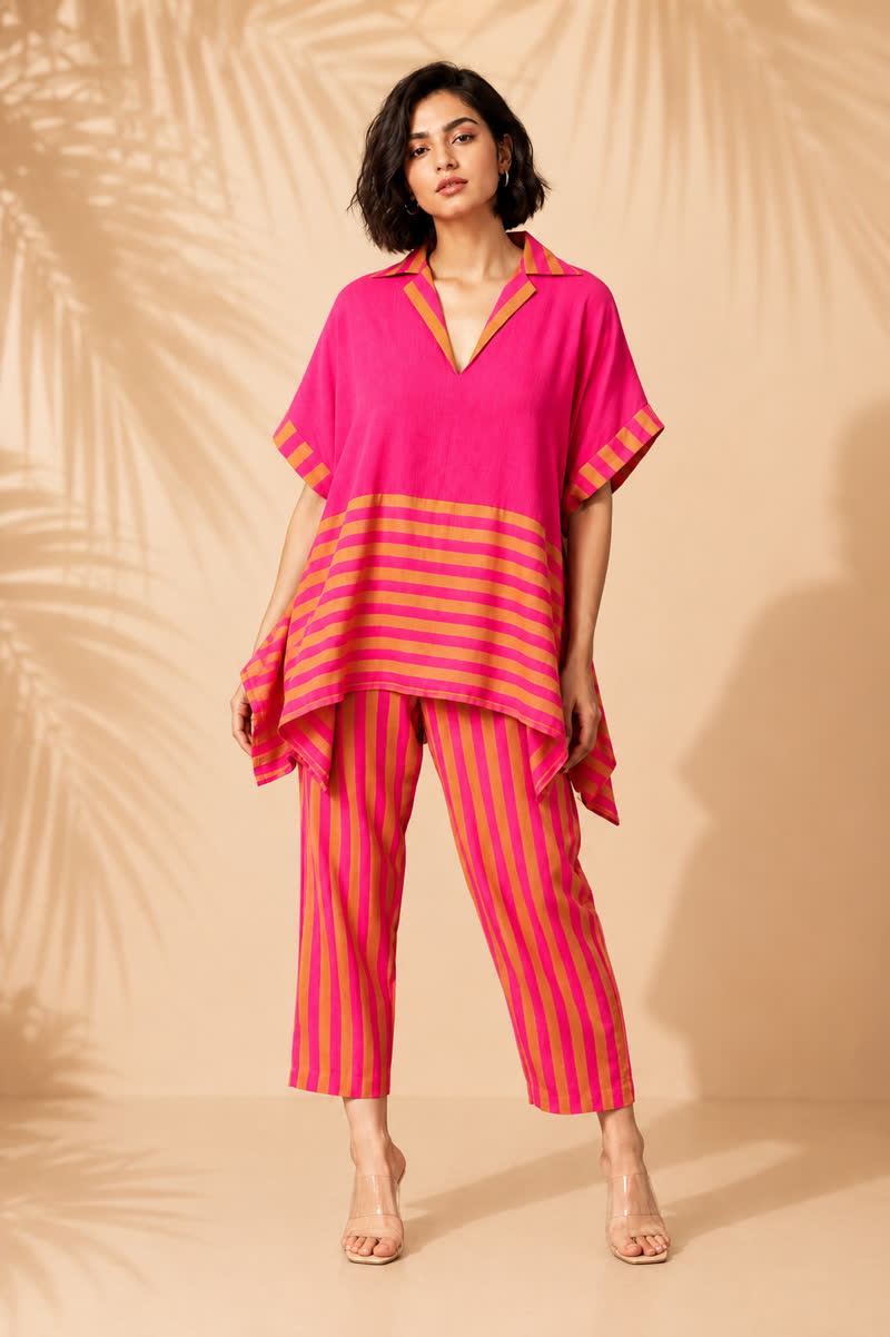 Sunset Sorbet Poncho Co-ord Set